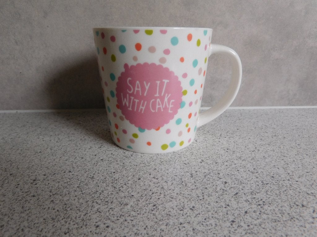 Mok Say it with Cake Lily Favourites, Ophalen of Verzenden, Zo goed als nieuw, Overige stijlen, Kop(pen) en/of Schotel(s)