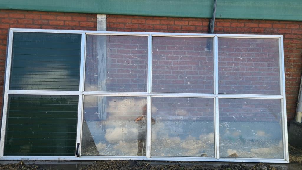 Stal/schuur deur met ramen, Doe-het-zelf en Verbouw, Deuren en Horren, Ophalen, Gebruikt, Buitendeur, 120 cm of meer