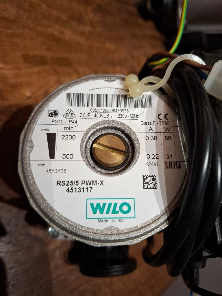 Wilo RS25/5 PWM-X circulatiepomp, Gebruikt, Minder dan 30 cm, Hoog rendement (Hr), Cv-ketel of Combi-ketel