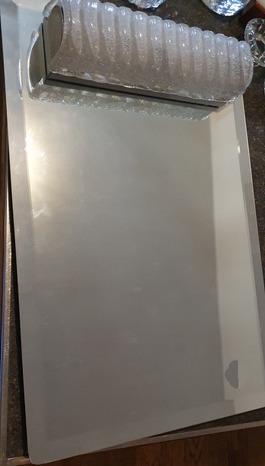 Vintage wandlamp Ice glass op spiegel Bankamp, Ophalen, Minder dan 50 cm, Minder dan 100 cm