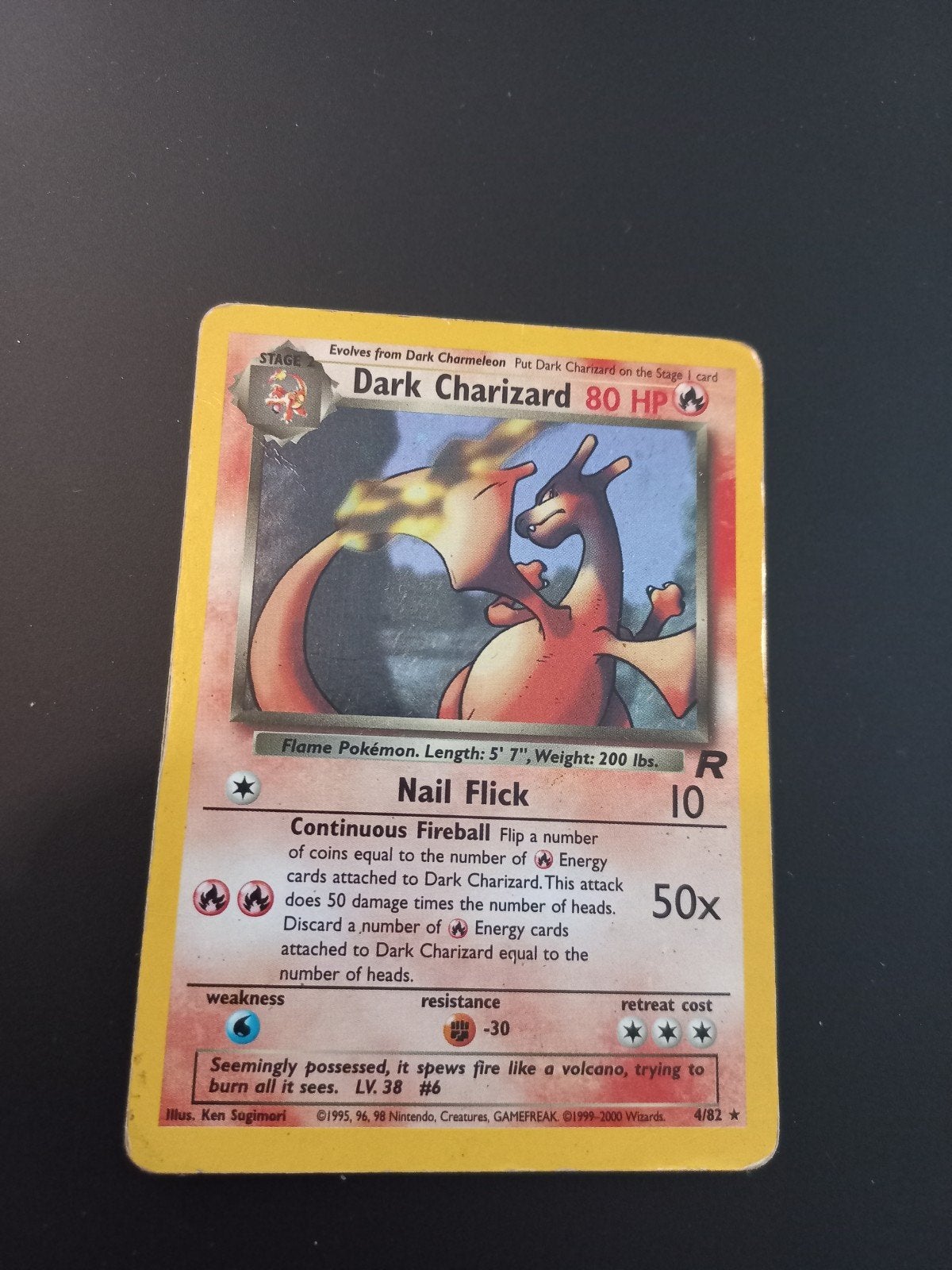Datk charizard  holo, Ophalen of Verzenden, Gebruikt, Losse kaart, Foil