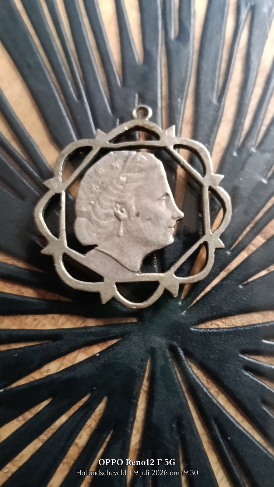 Juliana Rijksdaalder in hanger, Zilver, Ophalen of Verzenden, Koningin Wilhelmina, Losse munt
