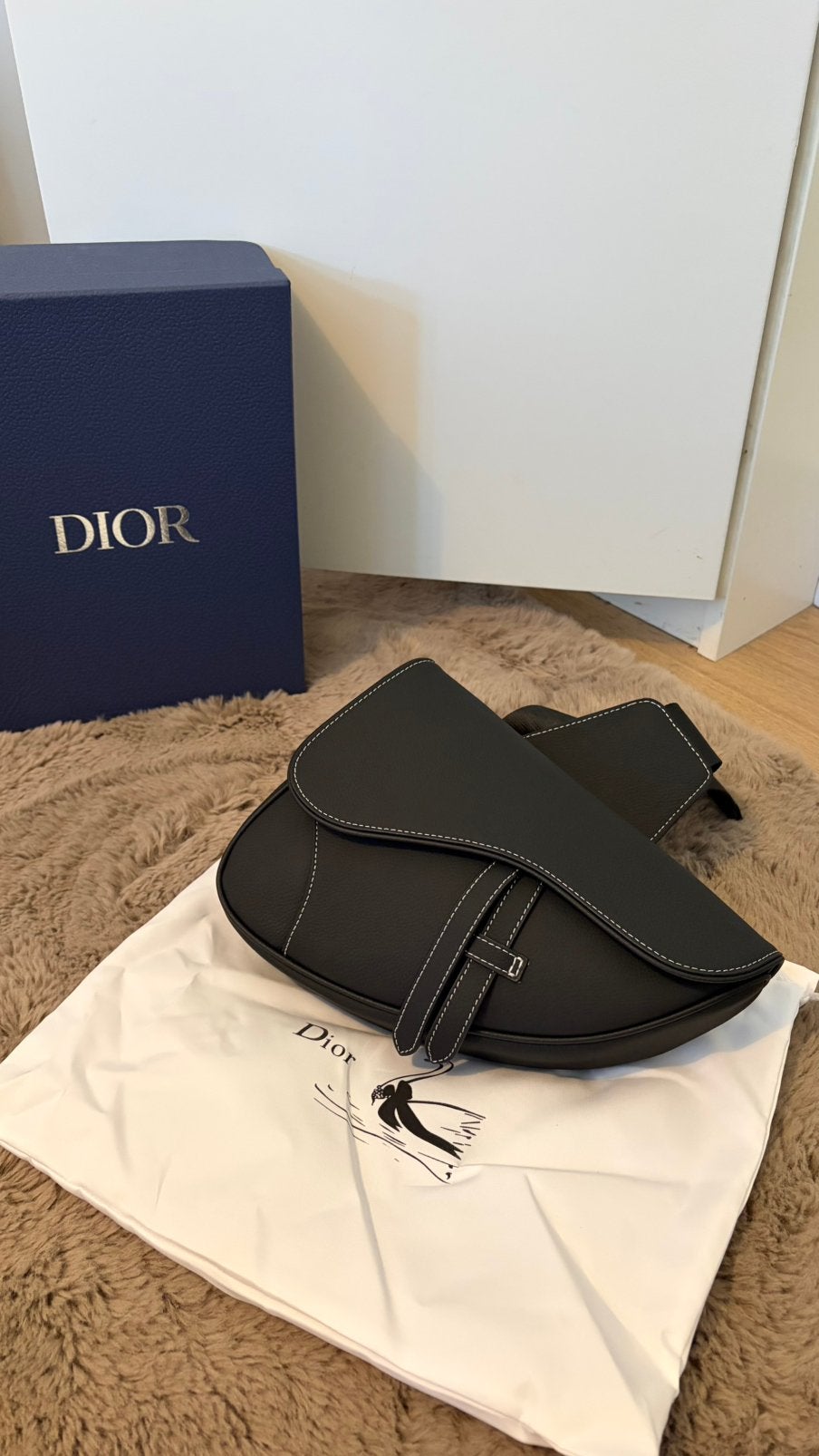 Dior Saddle Bag Zwart Leer, Sieraden, Tassen en Uiterlijk, Ophalen, Nieuw, Zwart, Leer