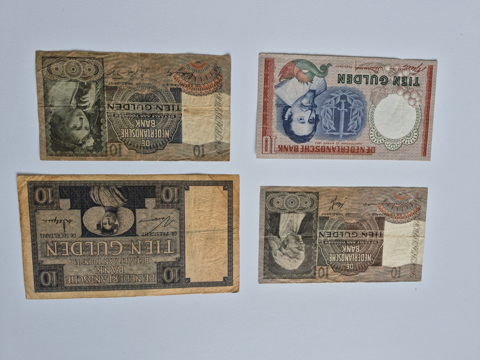 vier 10 gulden biljetten Nederland, Ophalen of Verzenden