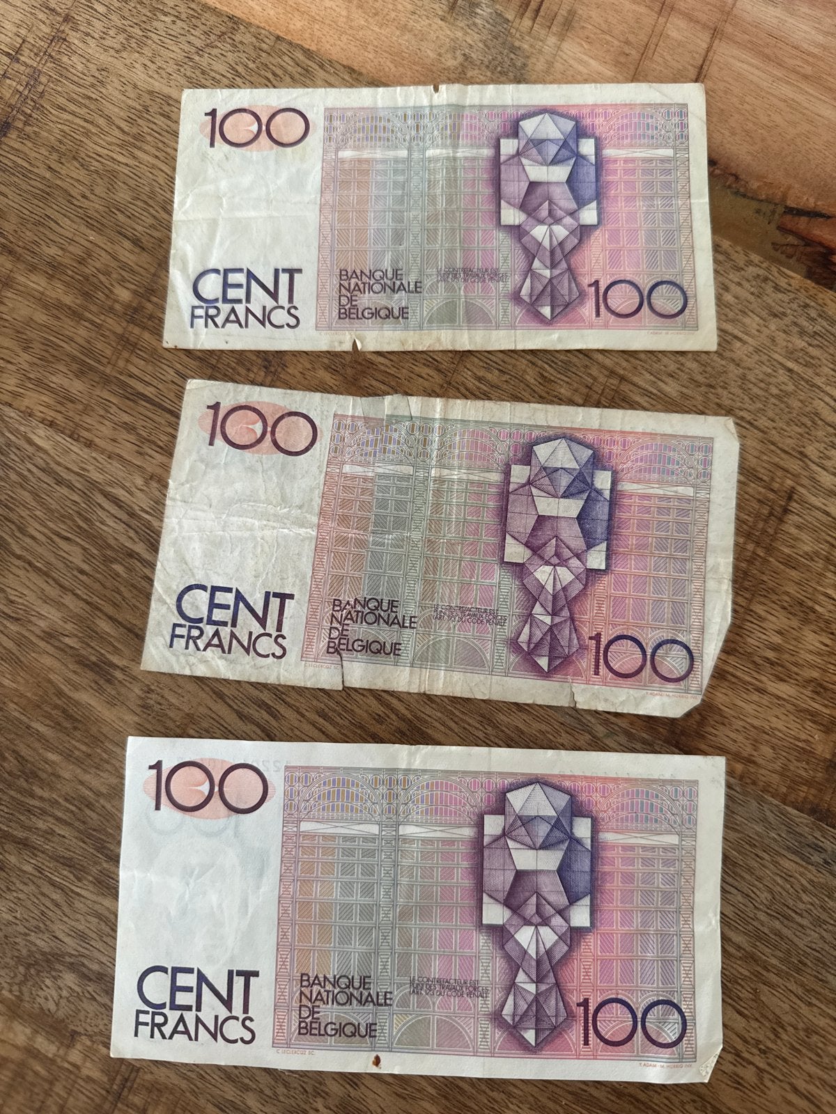 3x Belgische 100 Frank biljetten - Nationale Bank, Ophalen of Verzenden, Setje