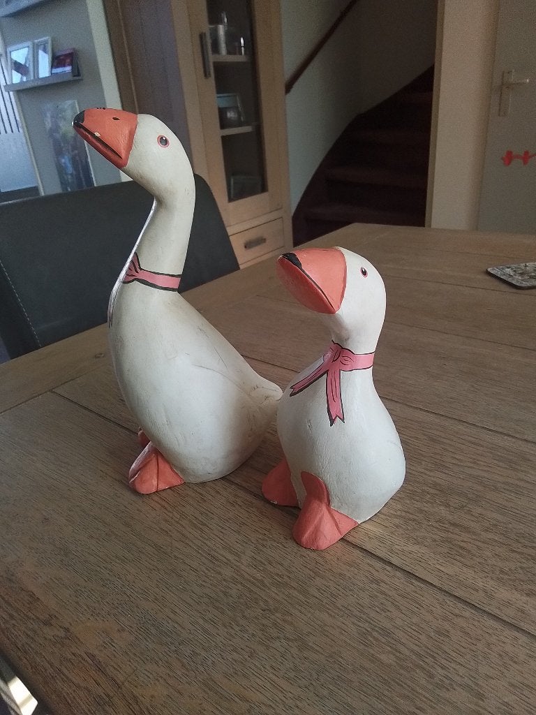 Set houten ganzen, Ophalen of Verzenden, Zo goed als nieuw, Dier