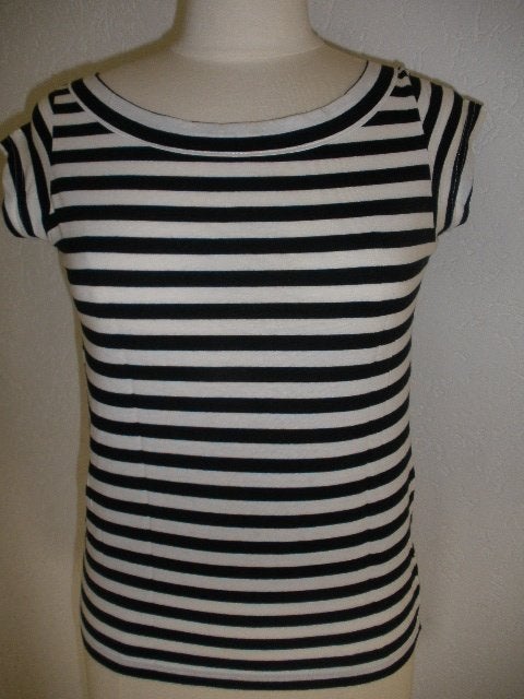 SPNX t- shirt zwart wit streep maat M, Kleding | Dames, Maat 38/40 (M), Wit, Ophalen of Verzenden, Zo goed als nieuw