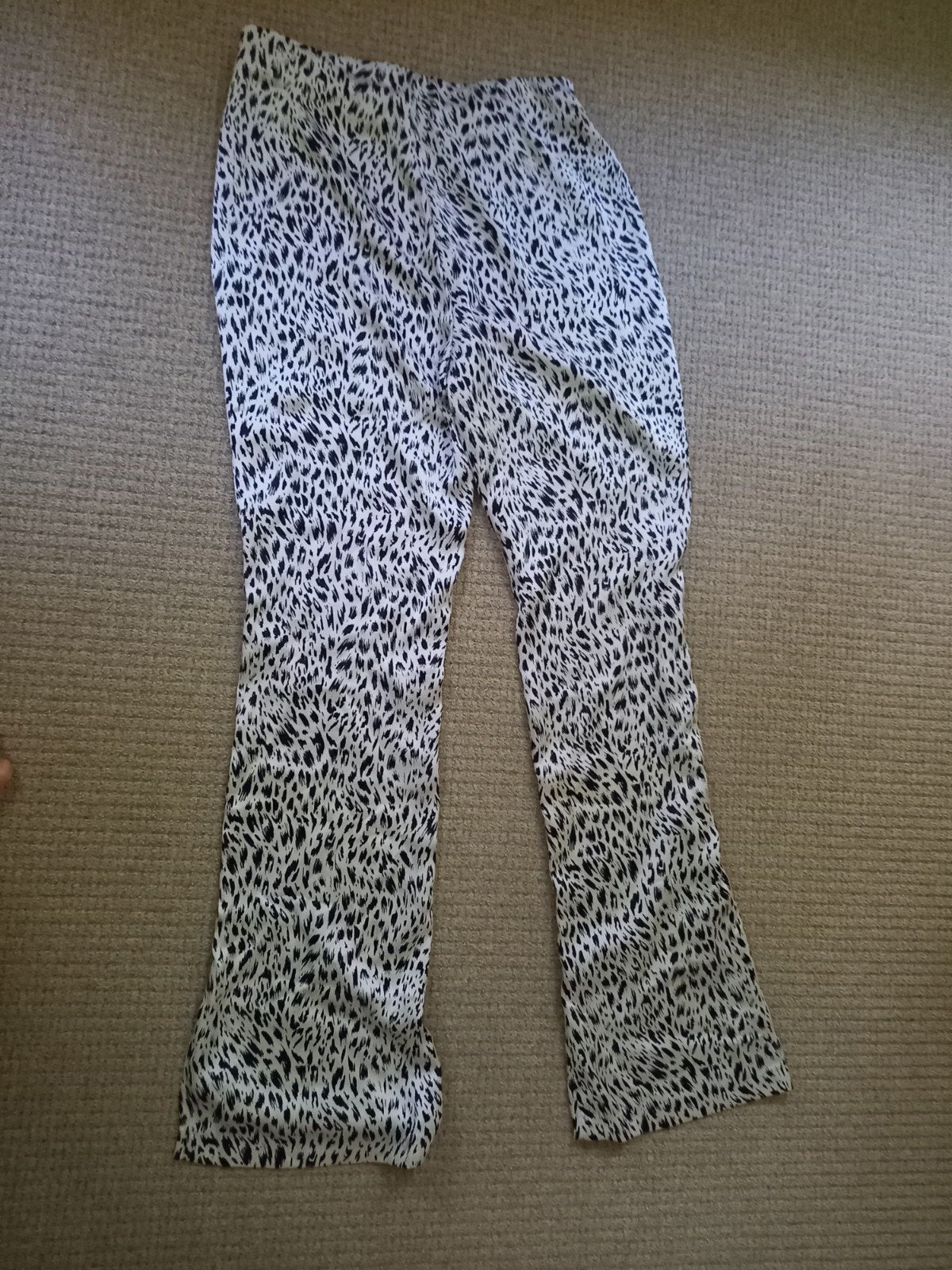 Seven Sisters Broek met Luipaardprint en ritssluiting, Maat 38/40 (M), Seven Sisters, Wit, Ophalen of Verzenden