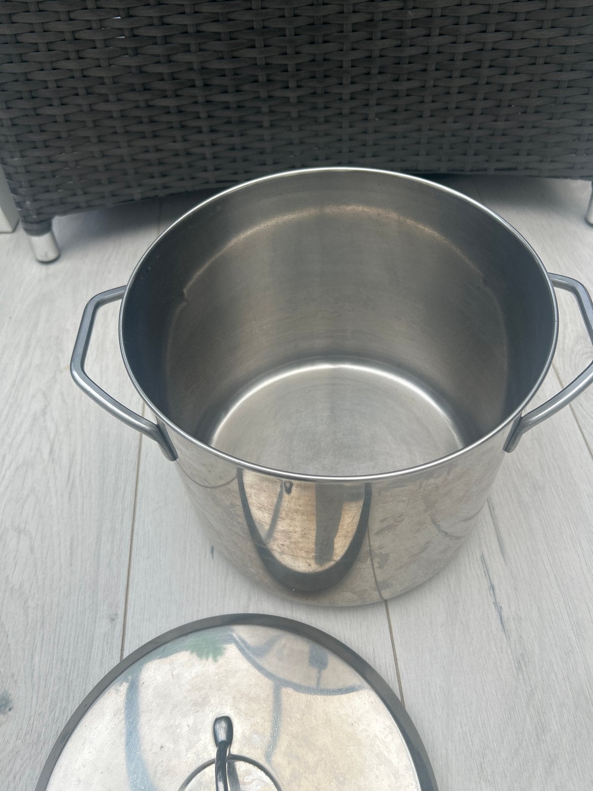 Grote RVS Kookpan met Deksel - Pintinox Italy 18/10, Gebruikt, Met deksel, Ophalen of Verzenden, Rvs