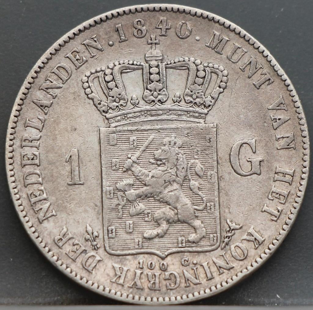 Nette 1 gulden 1840 Willem 1, Postzegels en Munten, 1 gulden, Verzenden, Zilver, Koning Willem I