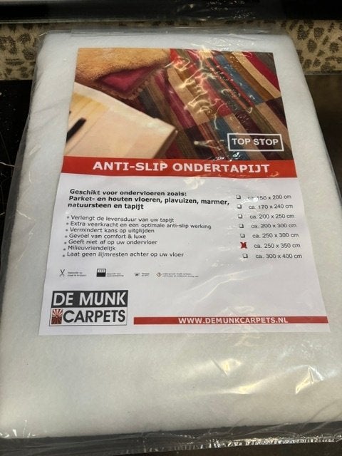 Anti-slip Ondertapijt nieuw 250 x 350, Wit, Ophalen of Verzenden, 200 cm of meer, Rechthoekig
