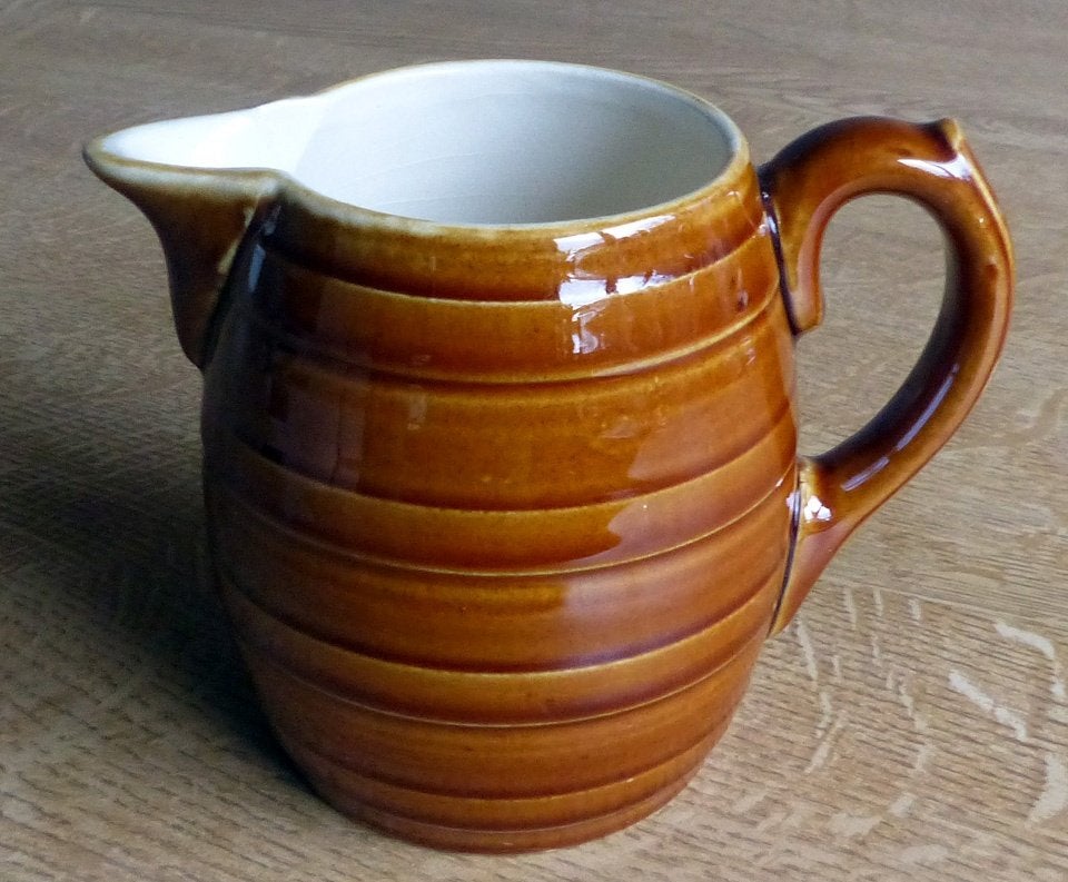 Villeroy & Boch vintage melkkannetje bruin retro roomstel, Huis en Inrichting, Keuken | Servies, Gebruikt, Vintage, Ophalen of Verzenden