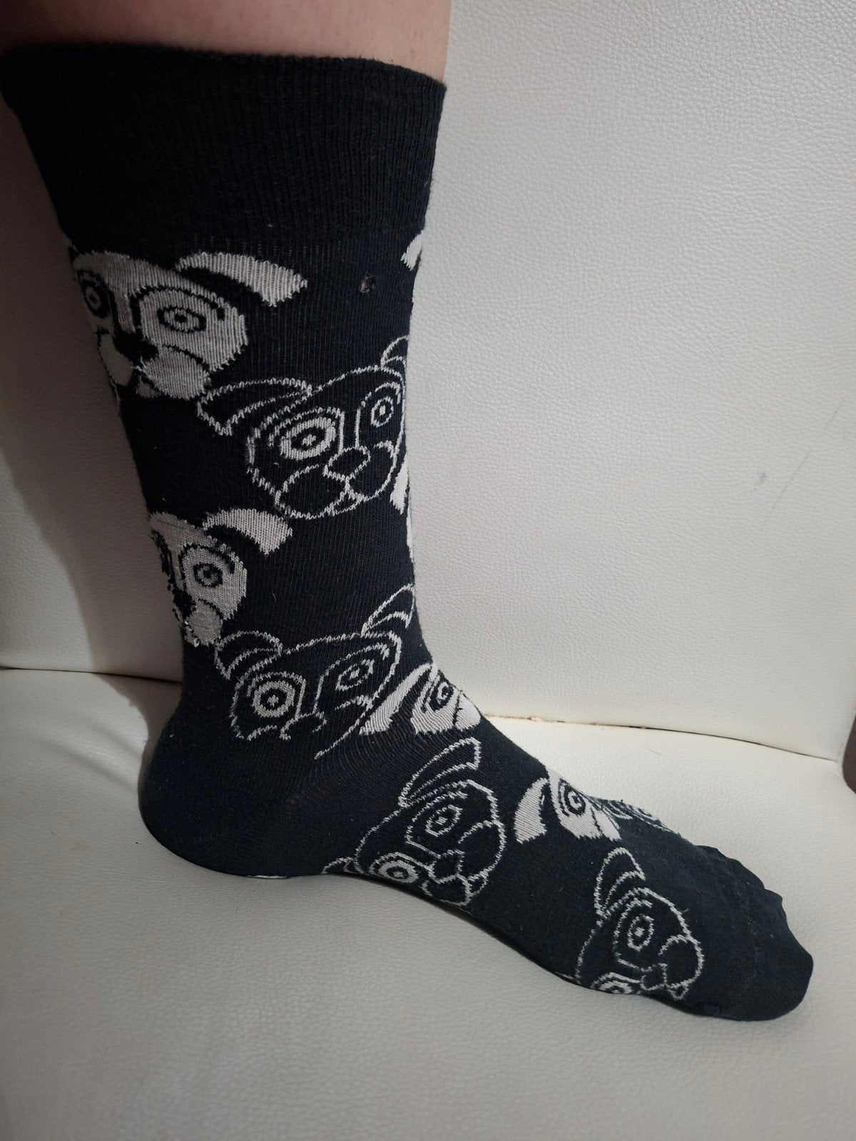 Gedragen sokken met leuke motieven, Sokken en Kniesokken, Verzenden, Zwart, Maat 35 t/m 38