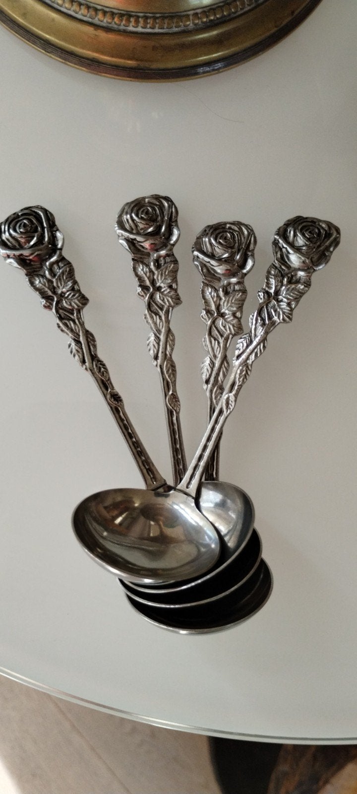 sauslepels met rozen vormige handvatten, Antiek en Kunst, Ophalen of Verzenden