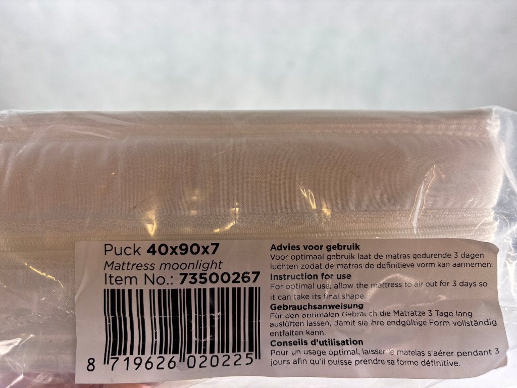 Puck Moonlight Wiegmatras 40 x 90 x 7 cm, Q-World B.V., Nieuw, Wieg, Info@twf.nl