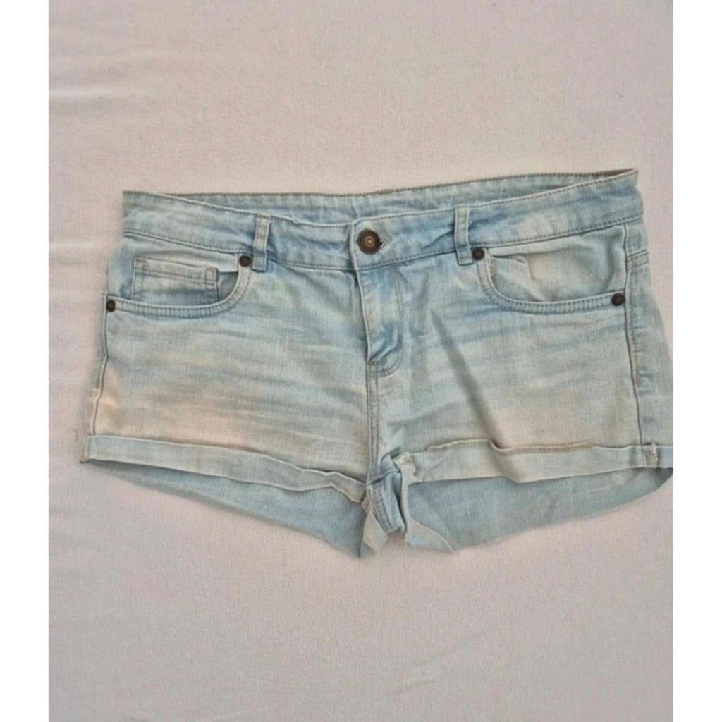 Lichtblauwe denim spijker shorts van Denim Co maat 40, W30 - W32 (confectie 38/40), Gedragen, Denim Co, Verzenden