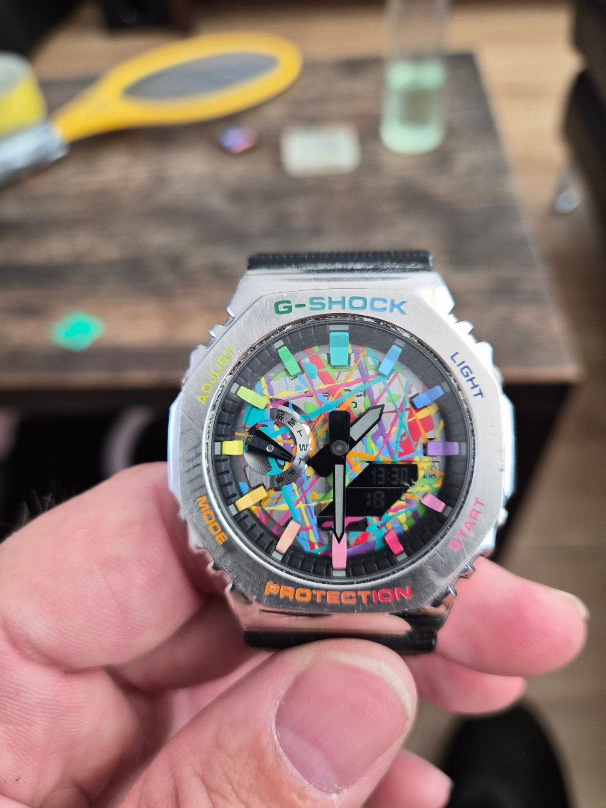 Unieke G-Shock Steel Prism Handgeschilderd 1/200, Sieraden, Tassen en Uiterlijk, Horloges | Heren, Ophalen of Verzenden, Staal