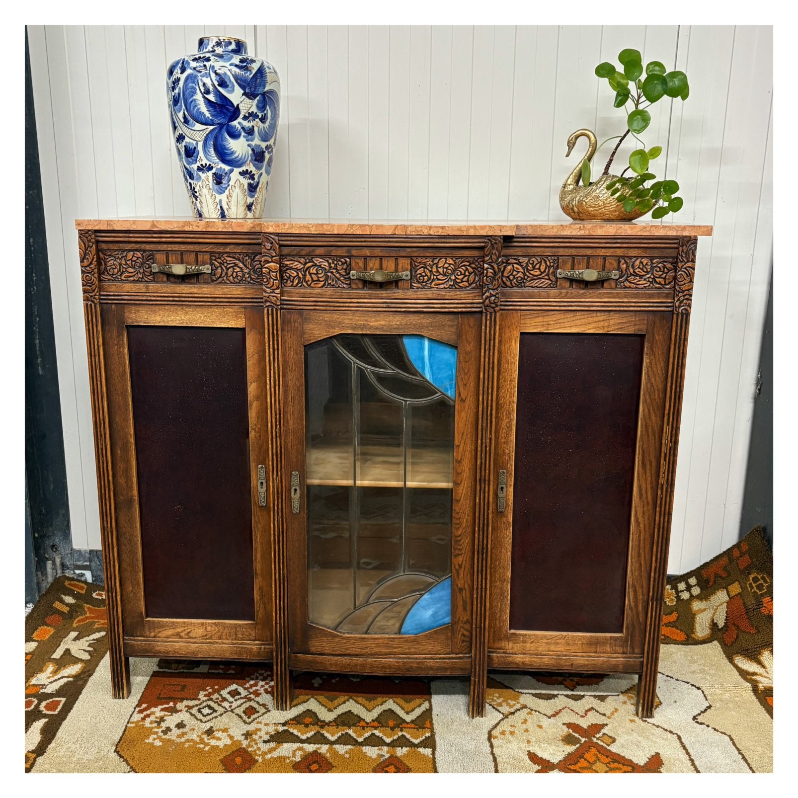 Prachtig Antiek Art Deco Dressoir kast marmer, Ophalen of Verzenden
