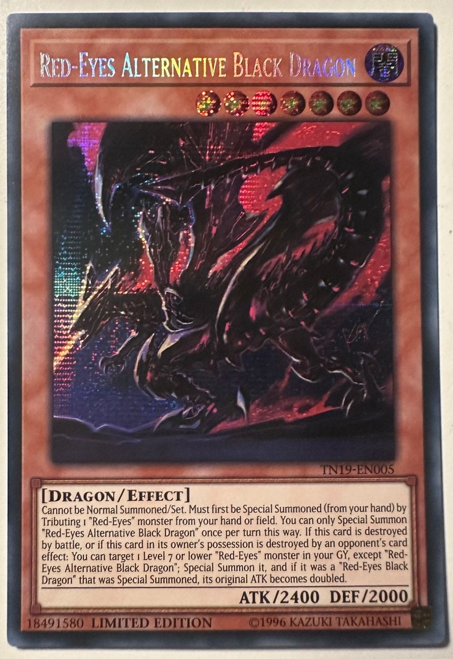 Yu-Gi-Oh! Red-Eyes Alternative Dragon TN19 Limited Promo !, Ophalen of Verzenden, Zo goed als nieuw, Losse kaart, Foil