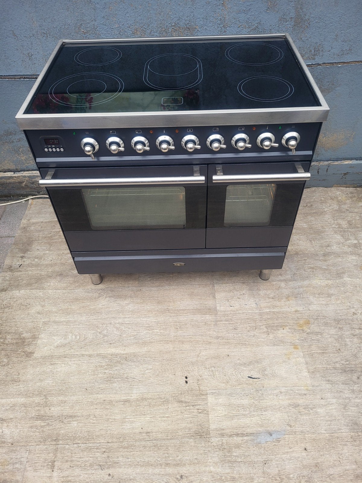 Boretti Fornuis met Keramische Kookplaat en Dubbele Oven, Gebruikt, 60 cm of meer, Keramisch, Ophalen of Verzenden
