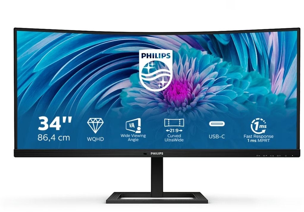 Philips 346E2CUAE Ultrawide Curved USB-C 65W | Retourdeal, Computers en Software, Monitoren, Gaming, Curved, VA, Ophalen of Verzenden