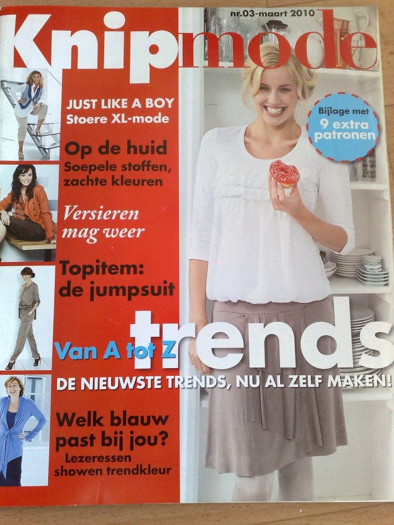 Knipmode maart nr. 3 / 2010, Verzenden, Zo goed als nieuw, Vrouw, Knipmode