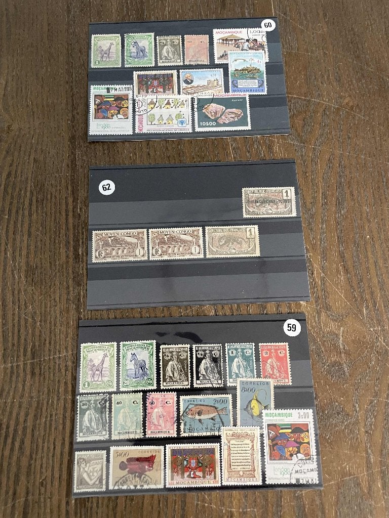 oude postzegels mocambique 3 kaarten, Verzenden, Overige landen