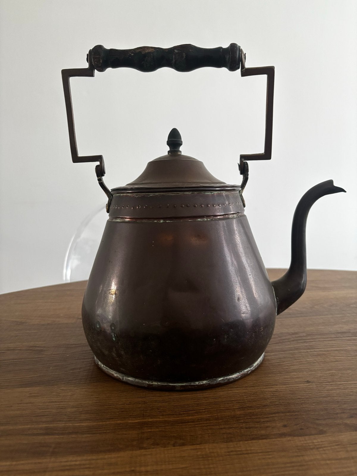 Koperen ketel met houten handvat, Ophalen of Verzenden, Koper