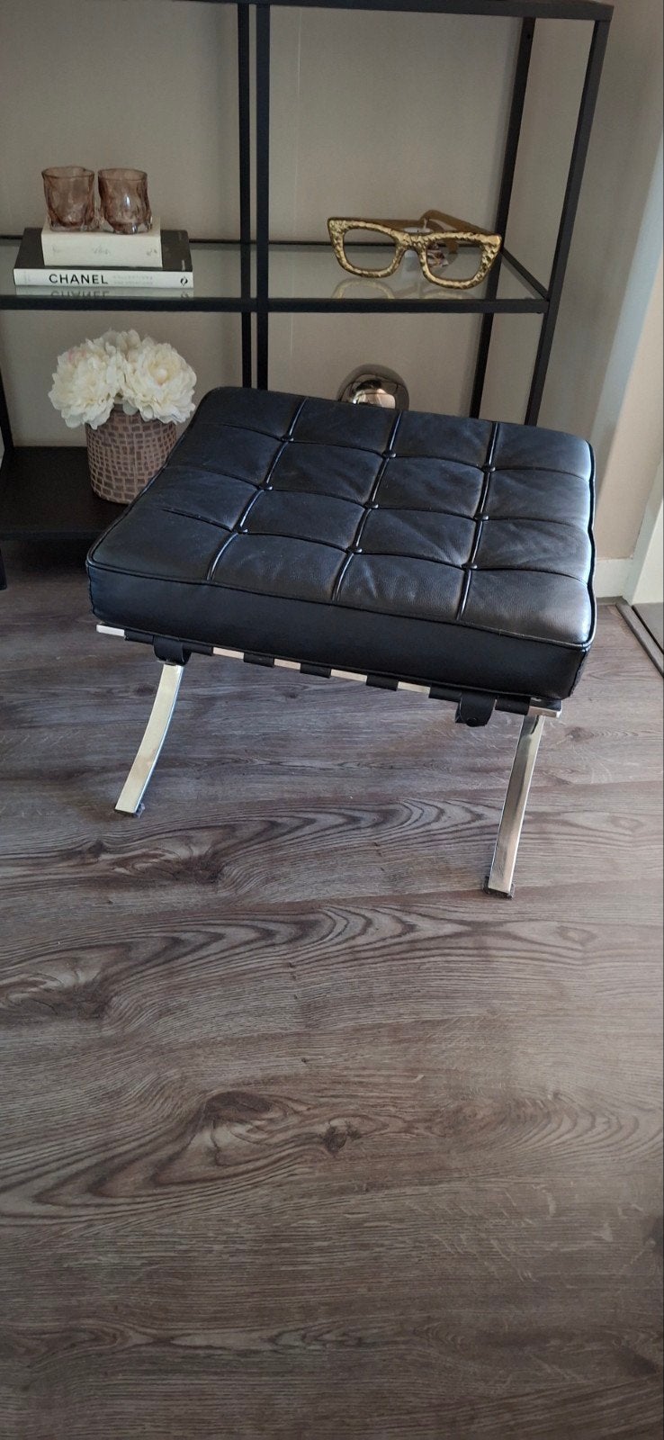 barcelona chair hocker, Ophalen, Zwart, Modern, Design, Mid-century, Zo goed als nieuw