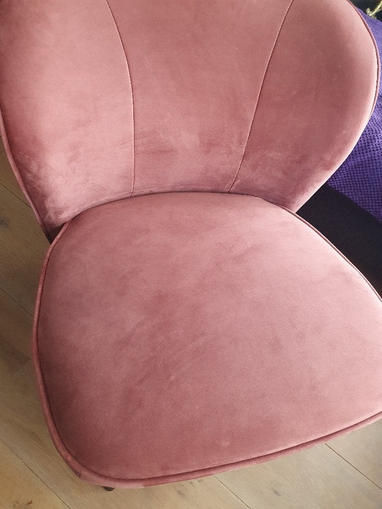WOOOD Sara Fauteuil - Velvet - Oud Roze, Ophalen, Minder dan 75 cm, Zo goed als nieuw, Stof