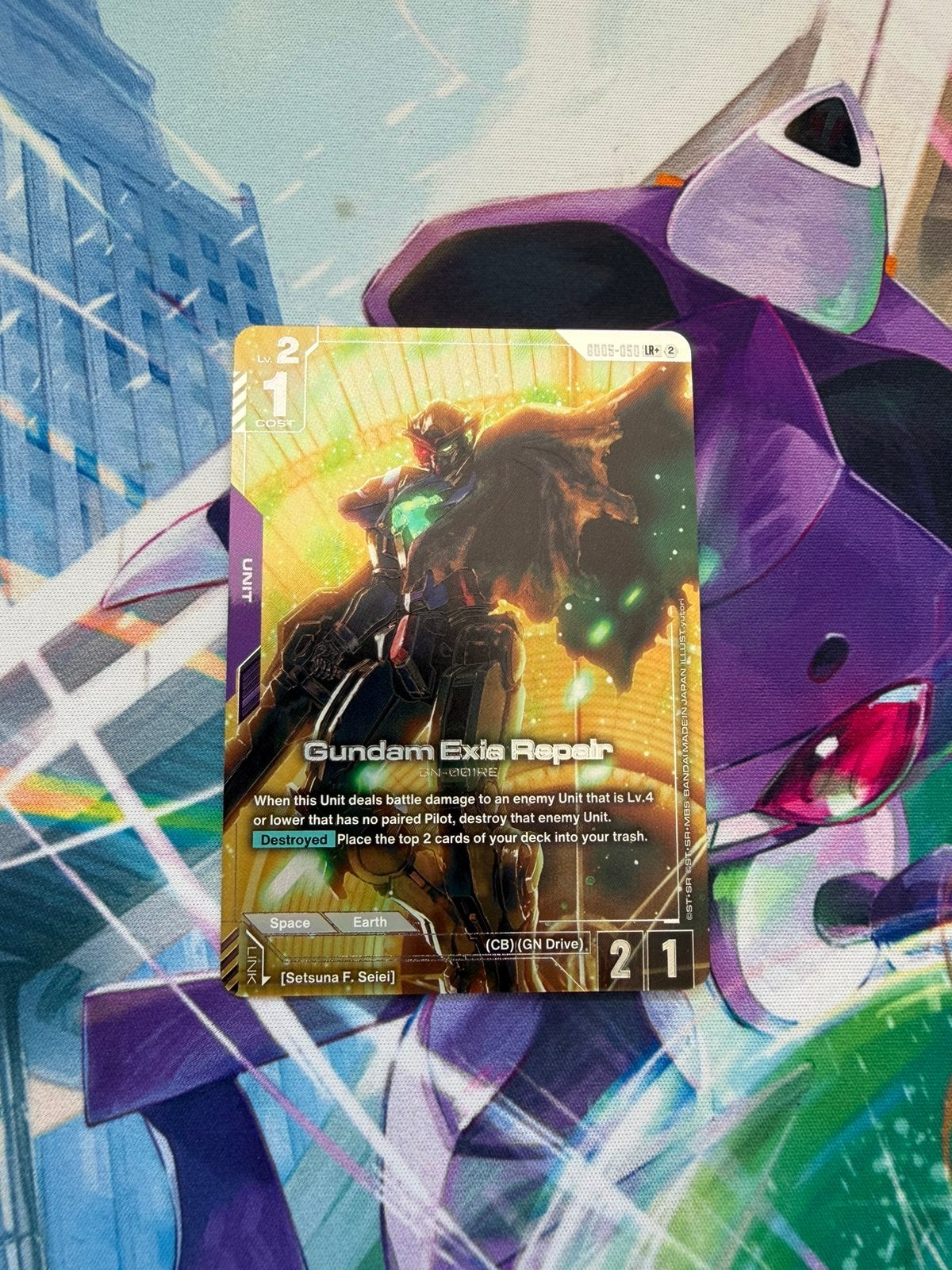 Gundam Card Gundam Exia Repair GD05-050 Freedom Ascension, Ophalen of Verzenden, Zo goed als nieuw, Foil