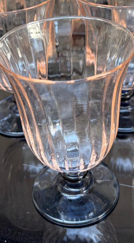 21 Murano wijnglazen, blauw rose, Ophalen of Verzenden, Zo goed als nieuw, Overige typen