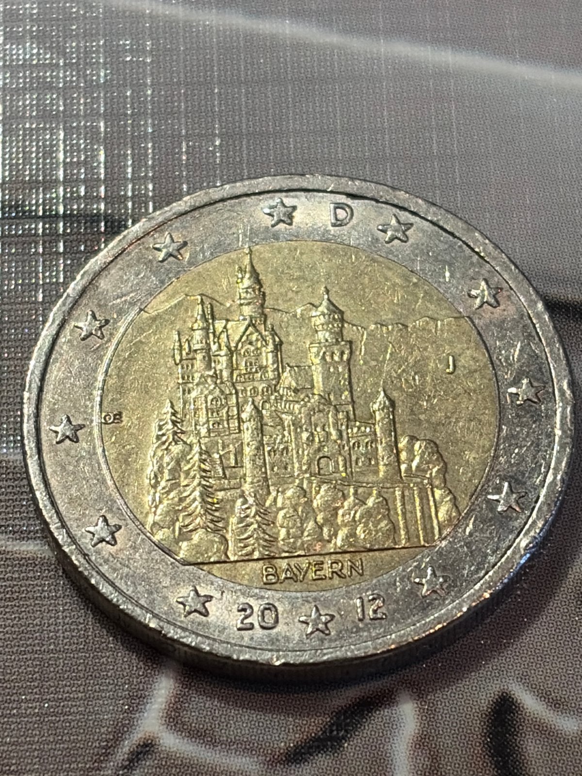 2 Euro Duitsland 2012 - Slot Neuschwanstein (Bayern), Postzegels en Munten, Ophalen of Verzenden, Duitsland, 2 euro, Losse munt
