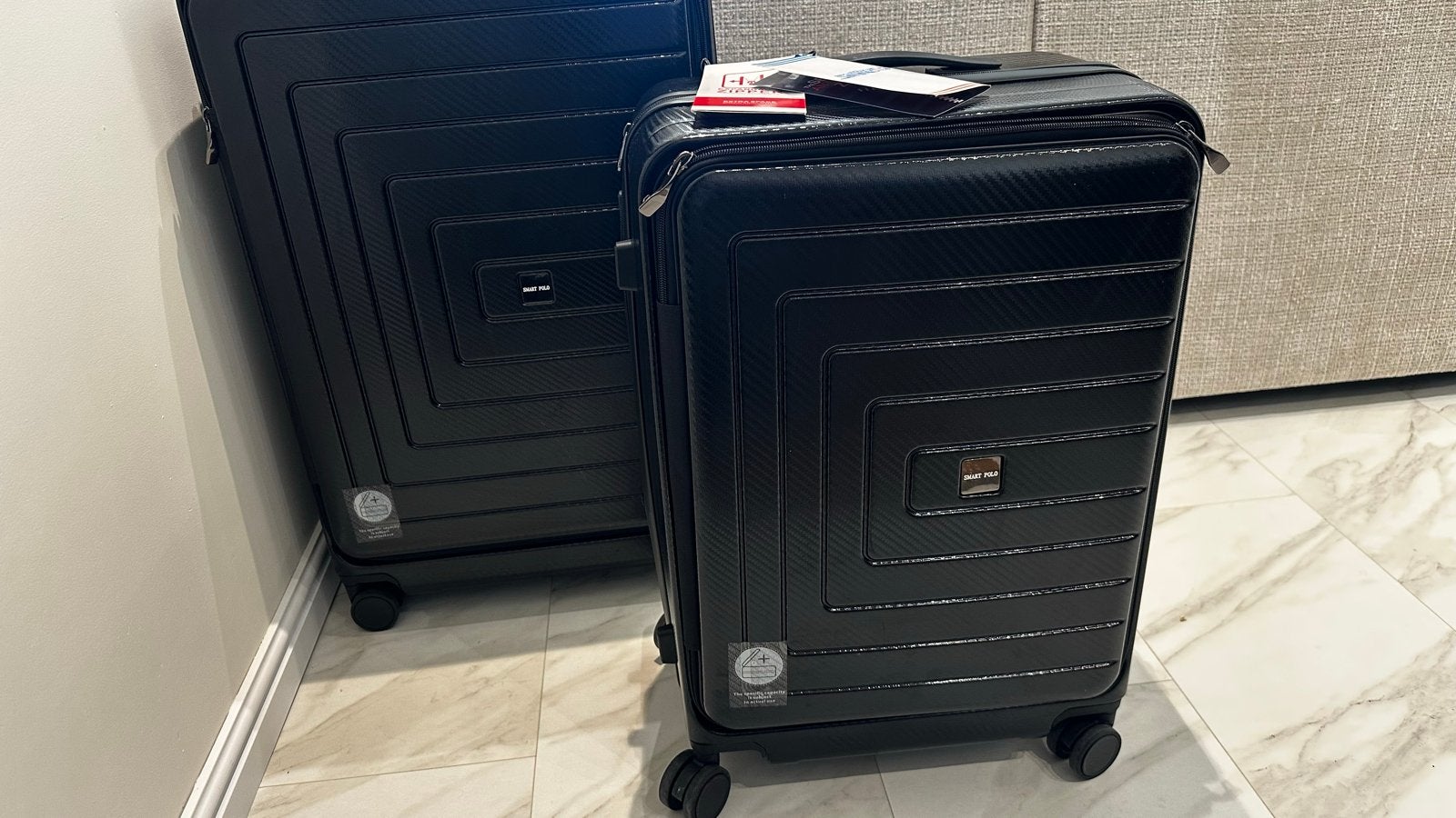 Nieuwe Smart Polo Koffer Set - Zwart, Hardcase, 30 cm of meer, Zwart, Nieuw, Ophalen of Verzenden