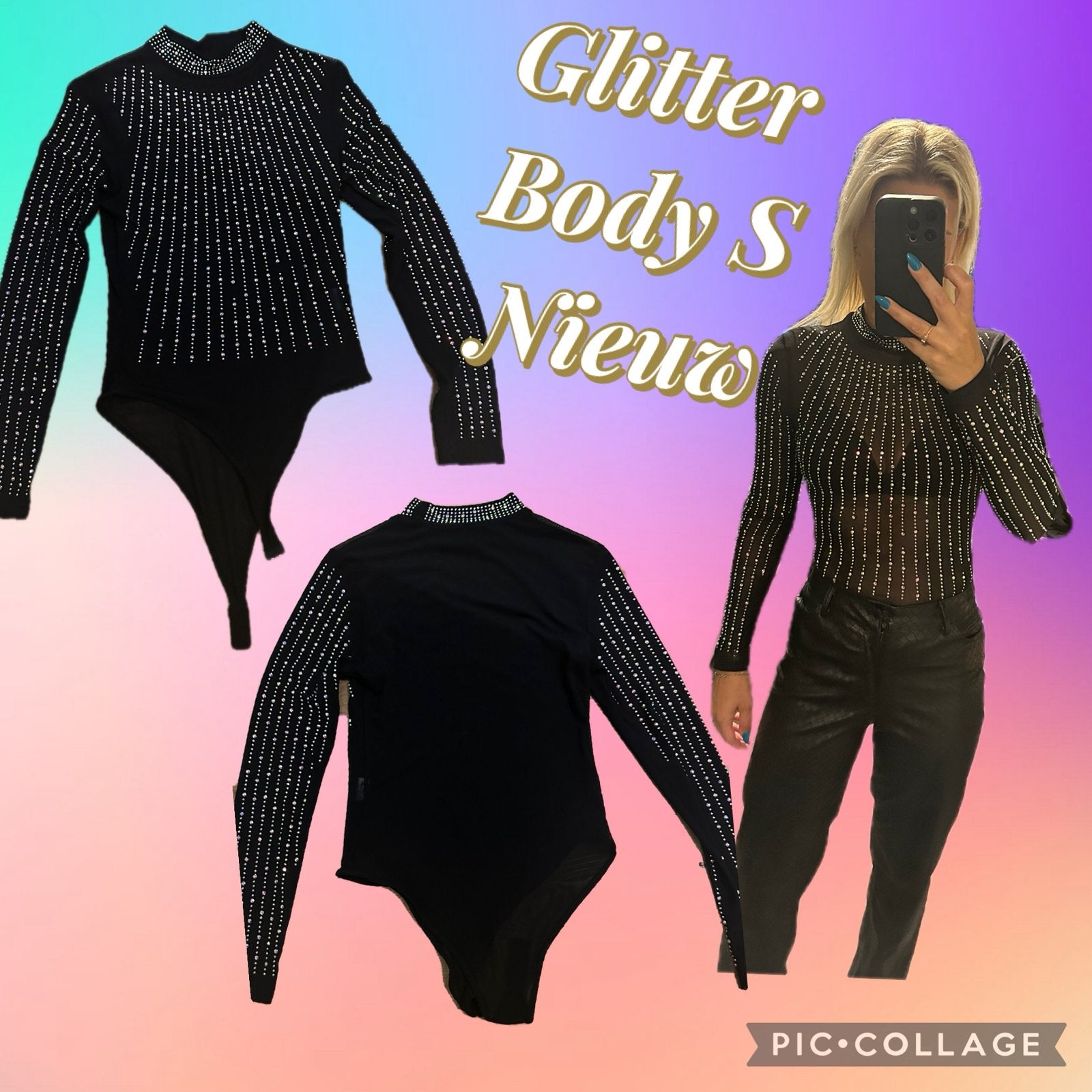 Glitter body maat s, Kleding | Dames, Ophalen of Verzenden, Nieuw, Maat 36 (S), Zwart