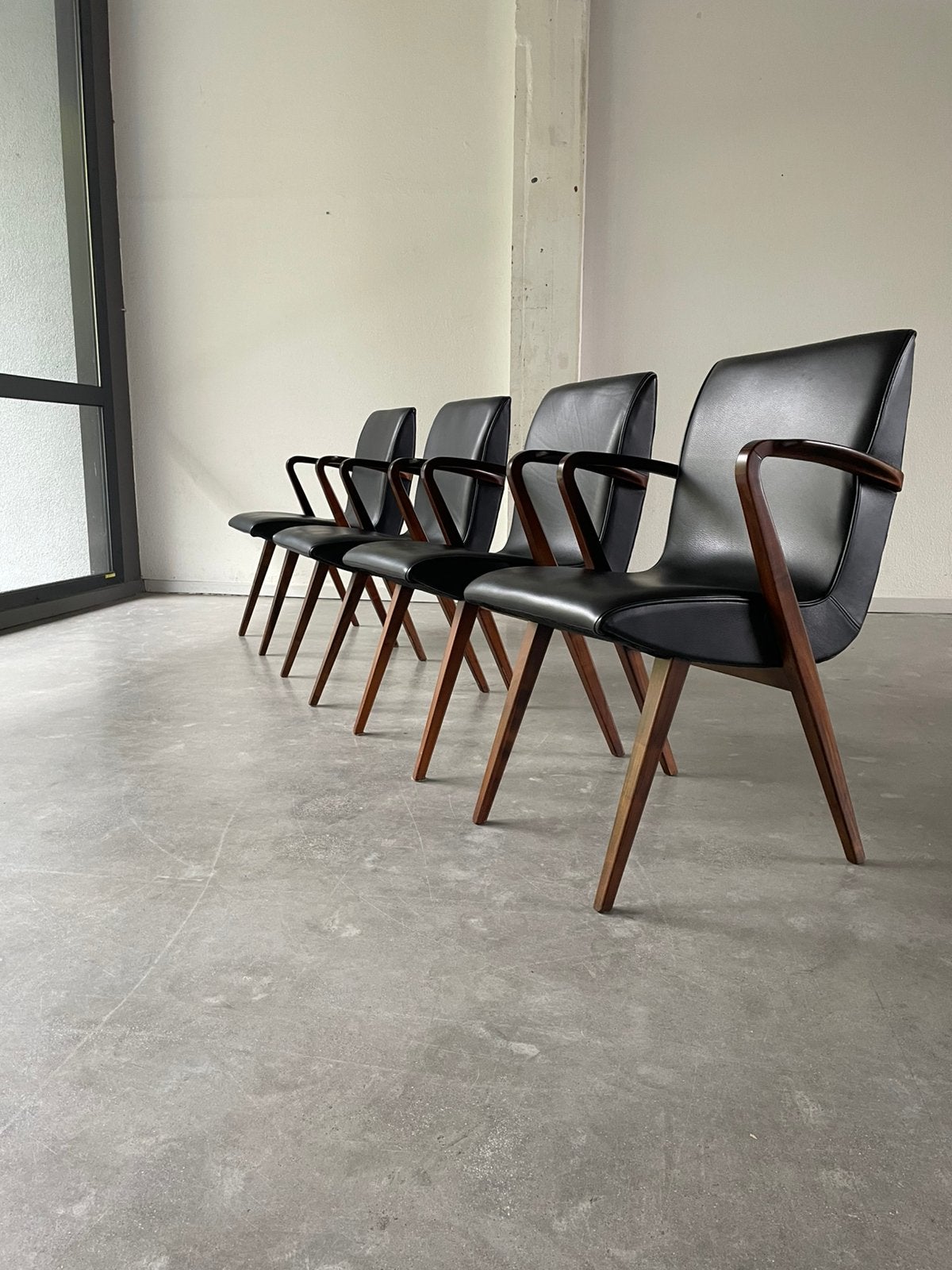 A a patijn vintage stoelen leder jaren 60, Ophalen, Twee, ., Vintage