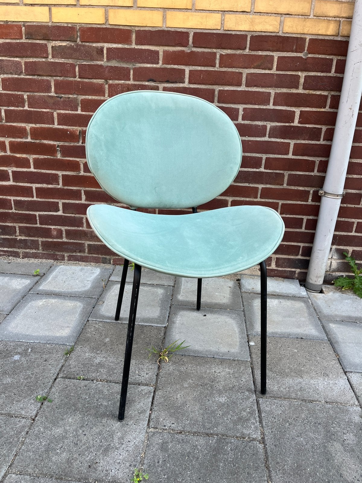 Turquoise stoel, Ophalen, Gebruikt, Blauw, Eén