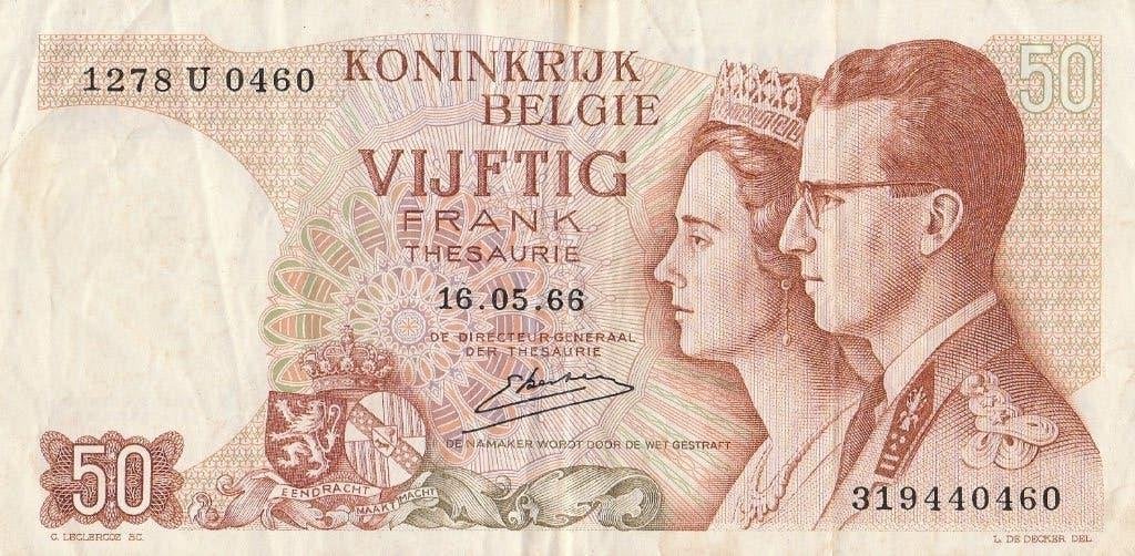 50 Frank 1966 België, Ophalen of Verzenden, Los biljet