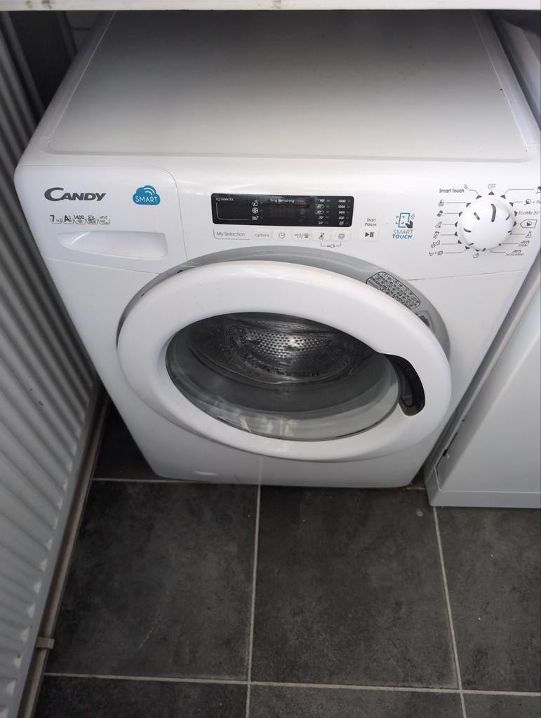Candy wasmachine 7 kg goede staat, Ophalen, 1200 tot 1600 toeren, 85 tot 90 cm