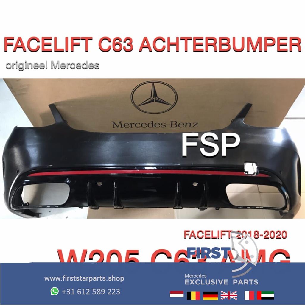 W205 C63 AMG FACELIFT ACHTERBUMPER C KLASSE 63 2020 originee, -, -, Achter, Bumper