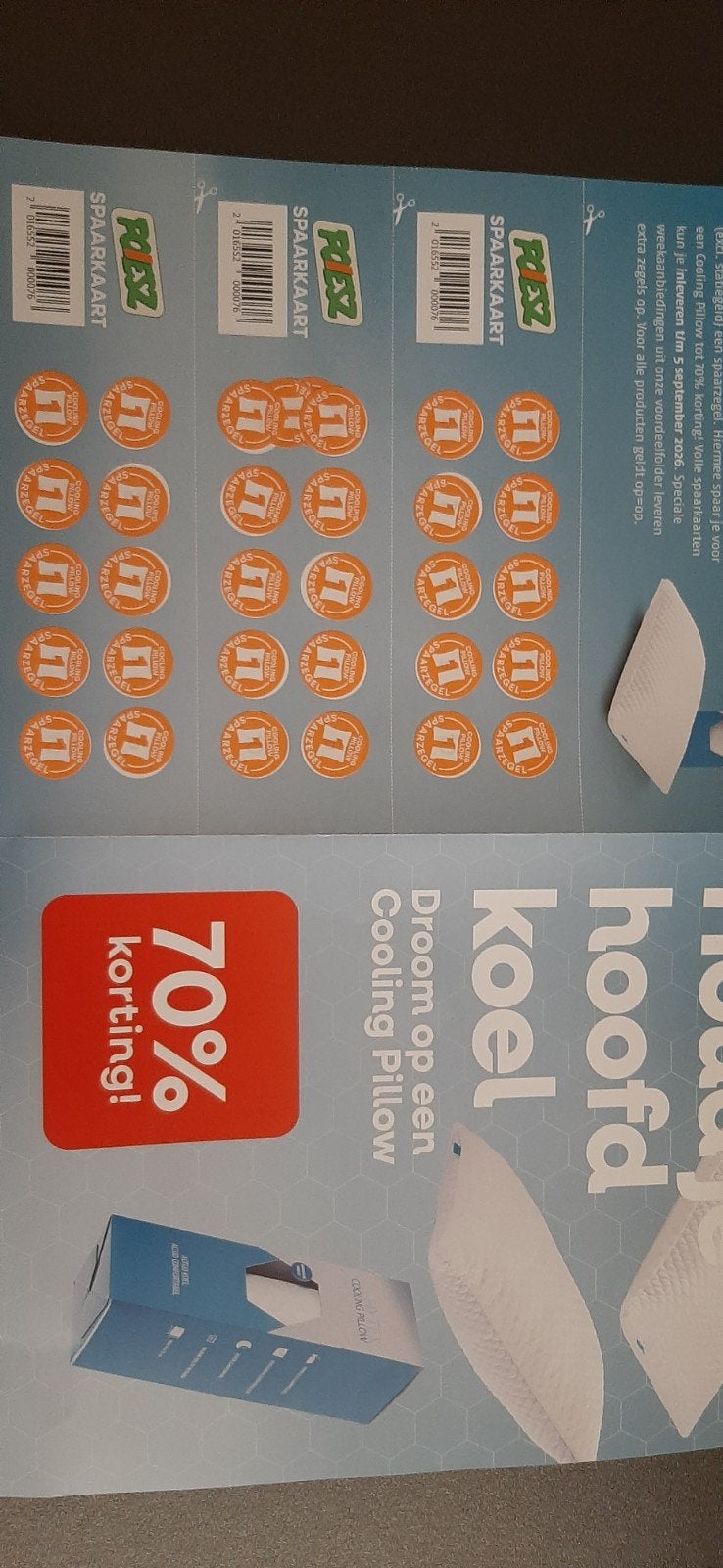 30 spaarkaarten zegels poeisz kussen actie pillow t/m 5 sept, Ophalen of Verzenden, Winkel, Super of Benzinepomp, Zegels, Bonnen of Punten