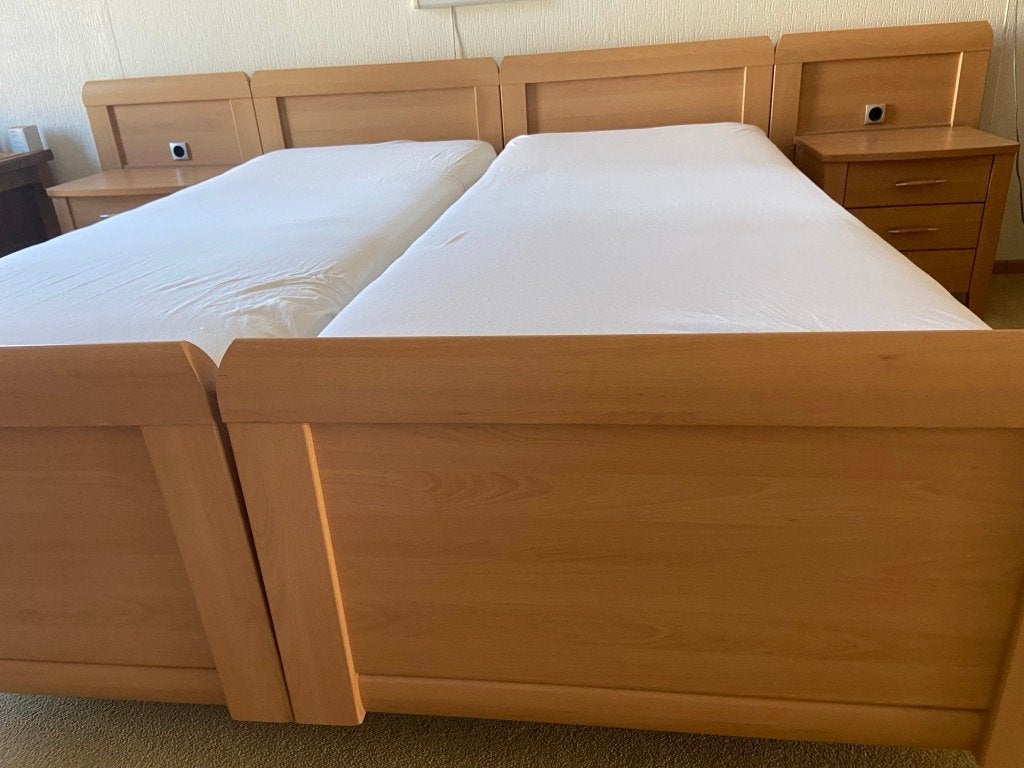 Complete beukenhouten slaapkamer, Ophalen, Gebruikt, Tweepersoons, Klassiek