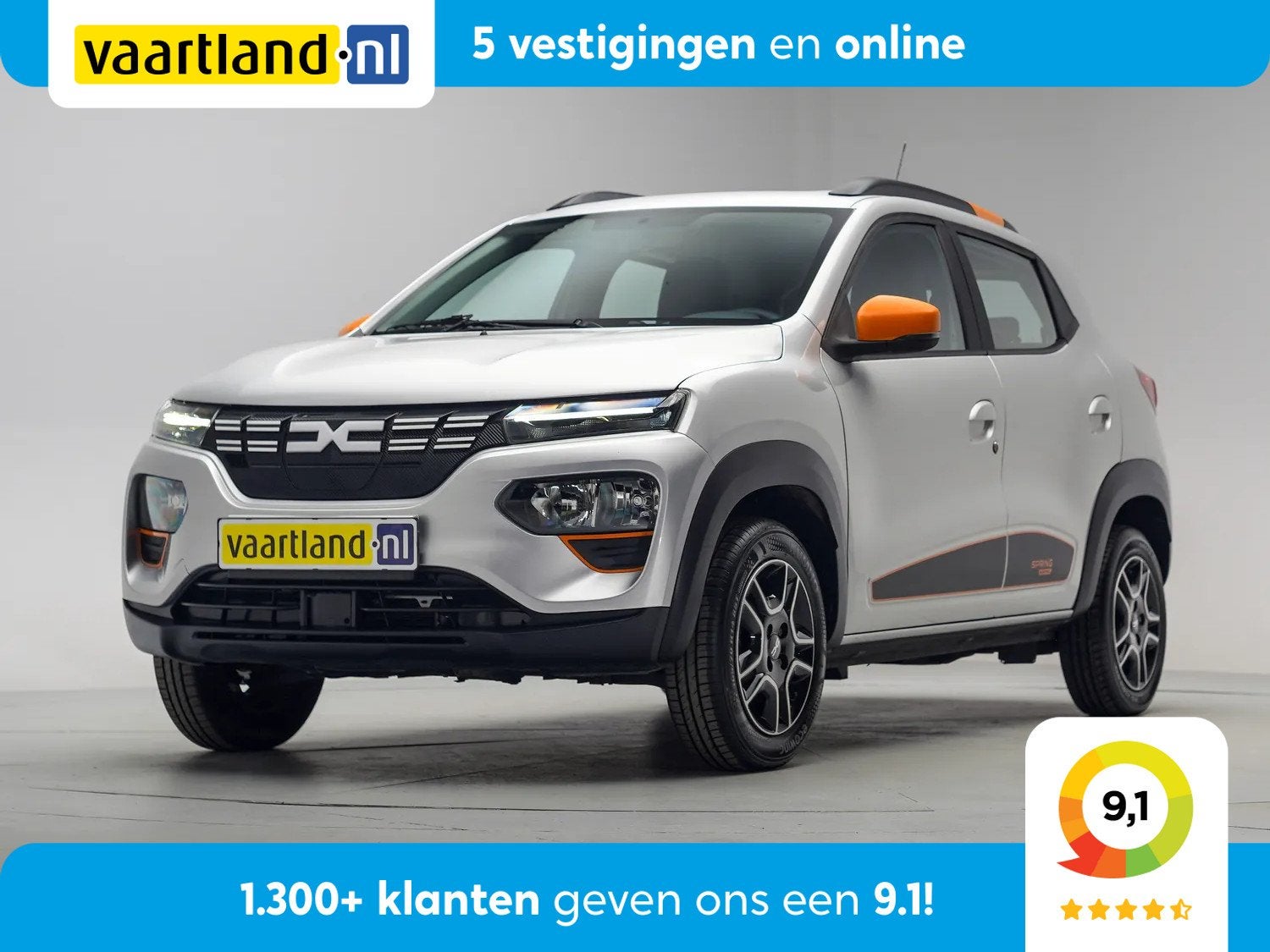 Dacia Spring Comfort+ Orange spring 27 kWh [ Nav Cruise Airc, Auto's, Dacia, Start-stop-systeem, 0 cilinders, Gebruikt, 38 min