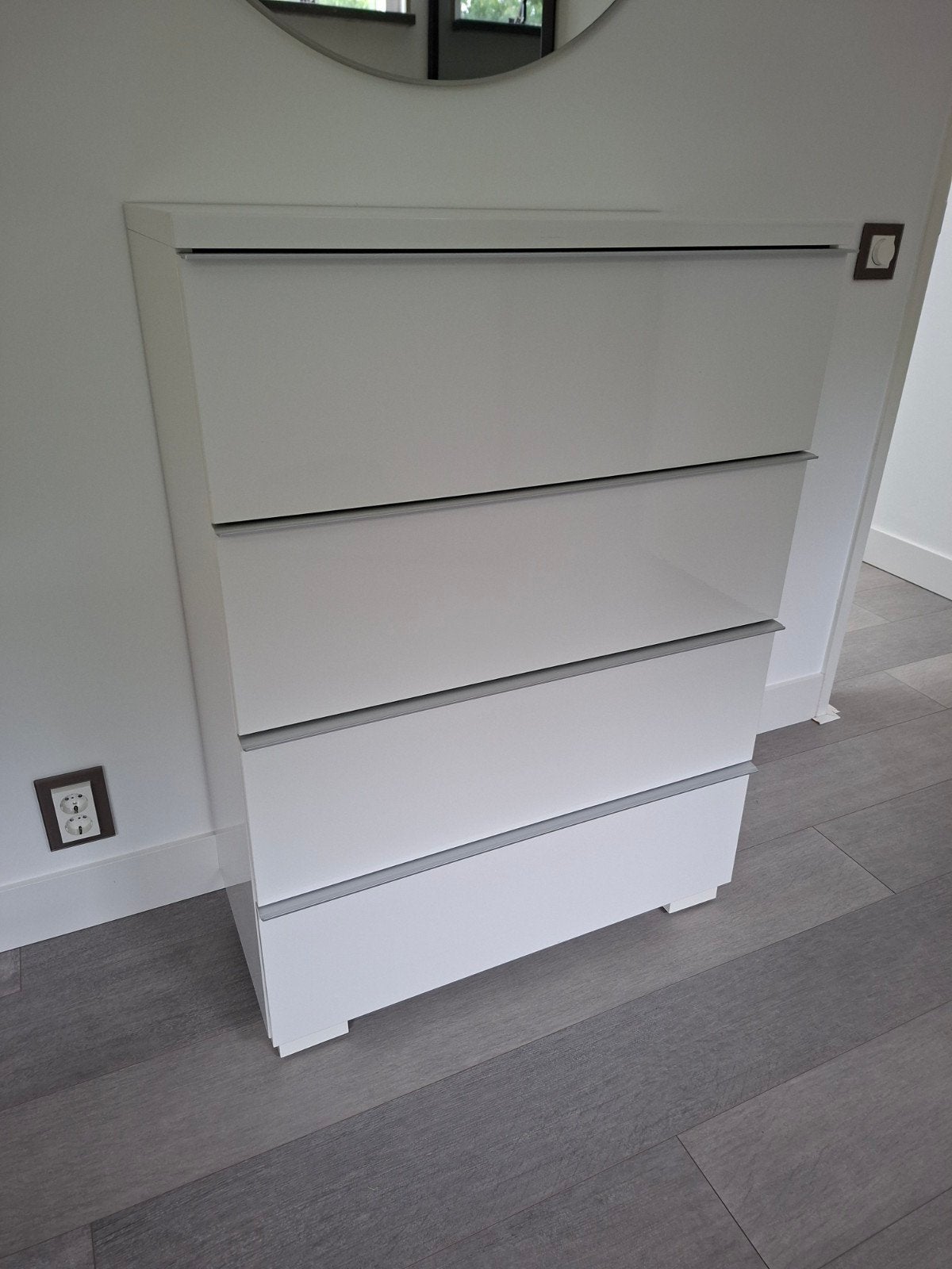 IKEA Hoogglans Witte Ladekast - 4 Laden (80x110x42 cm), Ophalen, Gebruikt, 100 tot 150 cm, 50 tot 100 cm