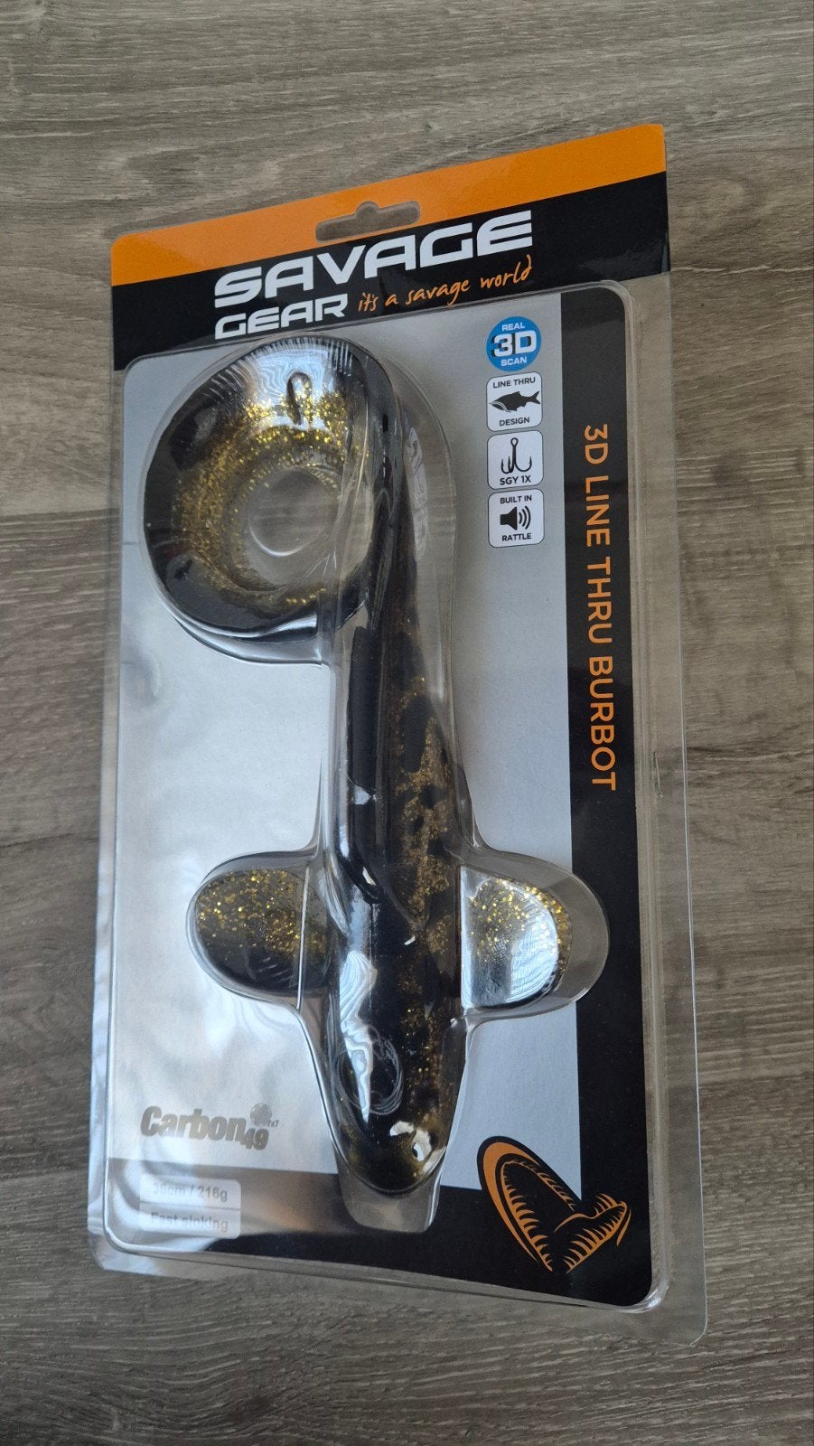 Nieuwe savage gear burbot 36cm swimbait Black gold uv kleur, Ophalen of Verzenden, Nieuw, Overige typen