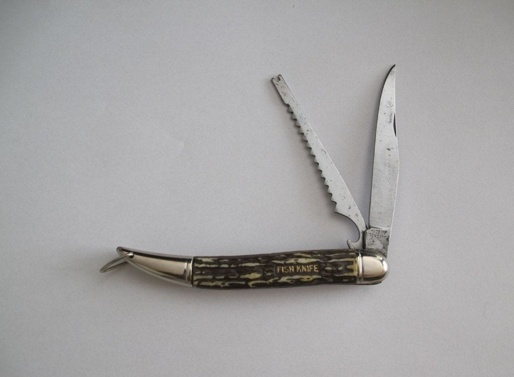Duitse Fish Knife Zakmes, Vissersmes, Ophalen of Verzenden, Gebruikt