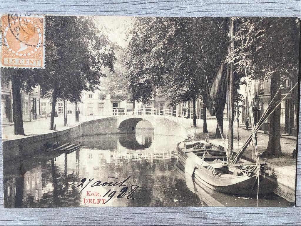 Delft Kolk 1908, Verzenden, Voor 1920, Gelopen, Zuid-Holland