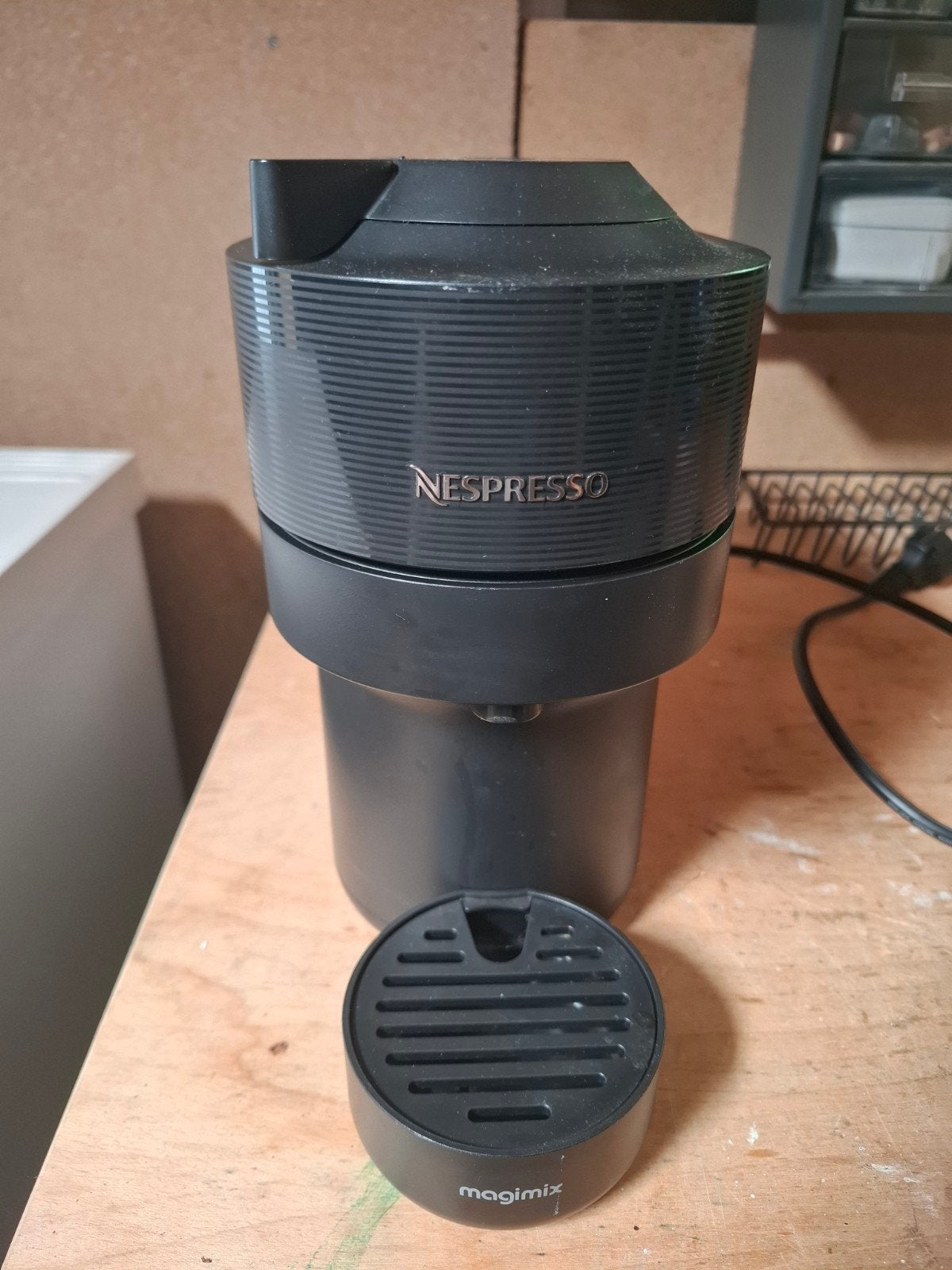 Nespresso Magimix Vertuo Pop Koffiemachine Zwart, Ophalen, Gebruikt, Koffiemachine, 2 tot 4 kopjes