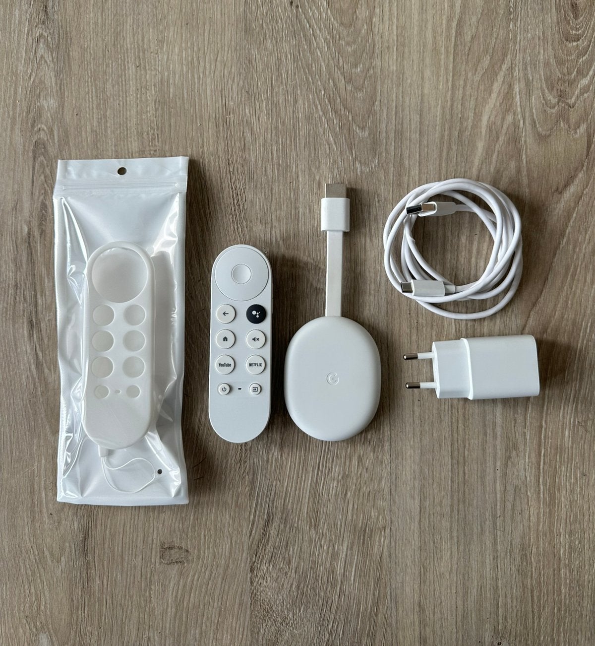 Google Chromecast HD met Google TV - Compleet & met hoesje!, Audio, Tv en Foto, Ophalen of Verzenden, Zo goed als nieuw