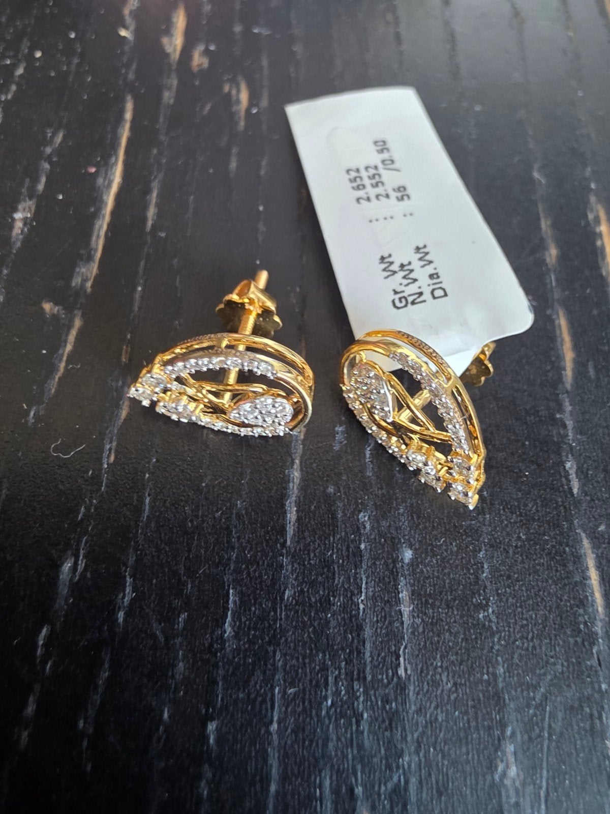14 Karaat Gouden Oorbellen met Natuurlijke Diamanten, Ophalen of Verzenden
